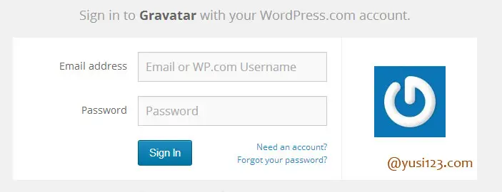 Gravatar 登录界面